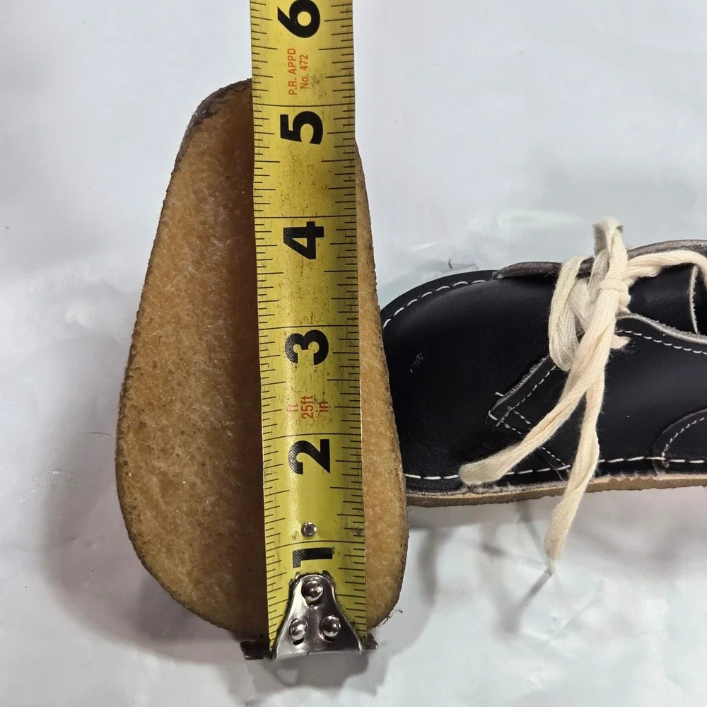 Preppy Boho Handmade of Tx USA Toddler Leather Desert Boots Navy Blue Sz 4 Shoes